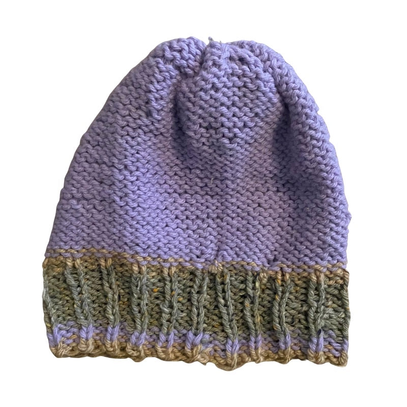 Lavender Fields Knit Beanie with Pom-Pom