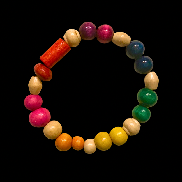 Rainbow Beaded Stretch Bracelets - Made with Vintage Beads
