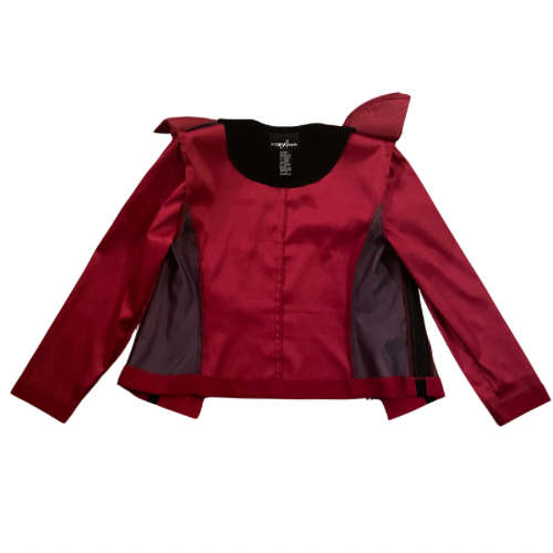 Vintage Positive Attitude Burgundy & Black Velvet Jacket (8P)