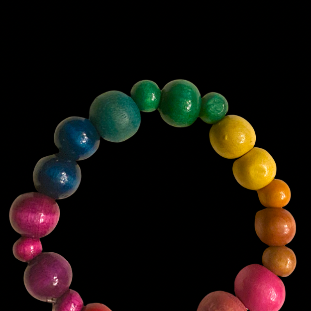 Rainbow Beaded Stretch Bracelets - Made with Vintage Beads