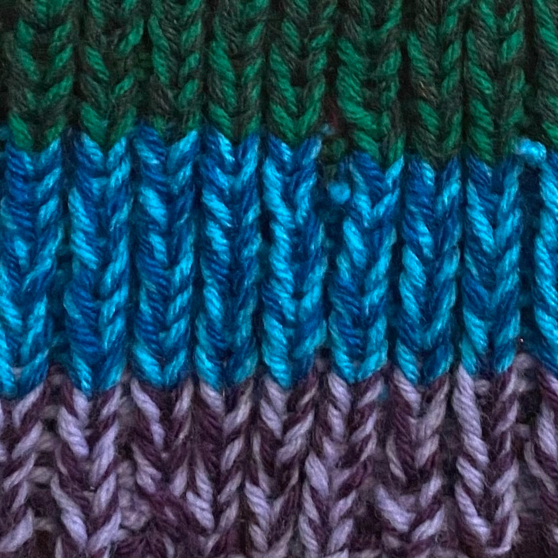 Rainbow Connection Ribbed Handknit Beanie (M)