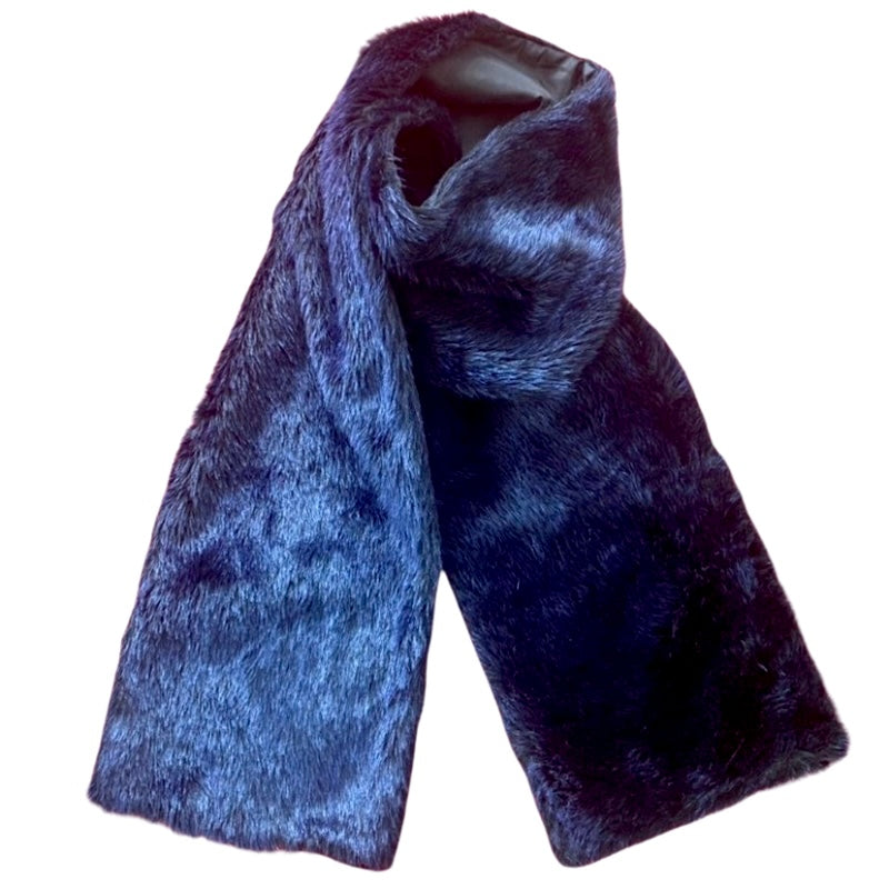 Midnight Blue Extra Long Faux Fur Scarf/ Stole/ Boa