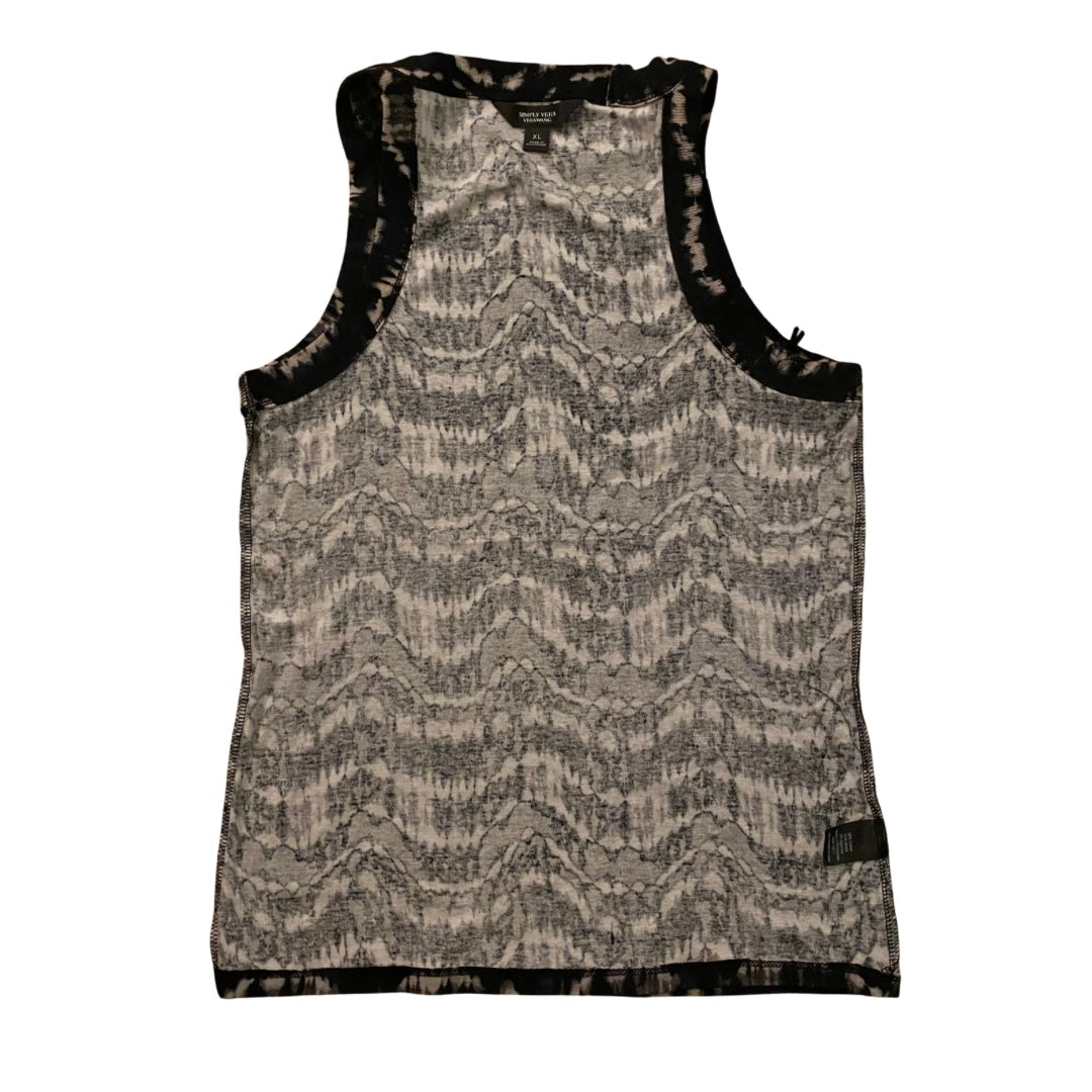 NWT - Black & White Tie-dye Ribbed Knit Tank Top (XL)