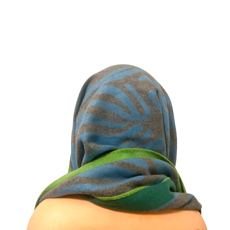 🔔 Y2K 100% Silk Knit Zebra Print Infinity Scarf