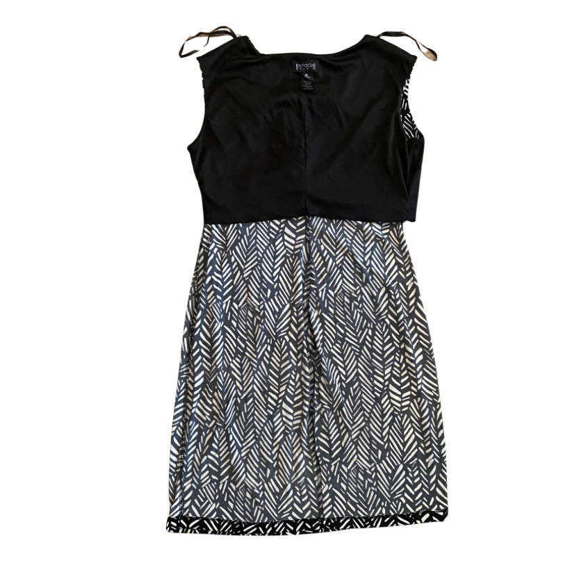 Black & White Herringbone Keyhole Wrap Dress (12)