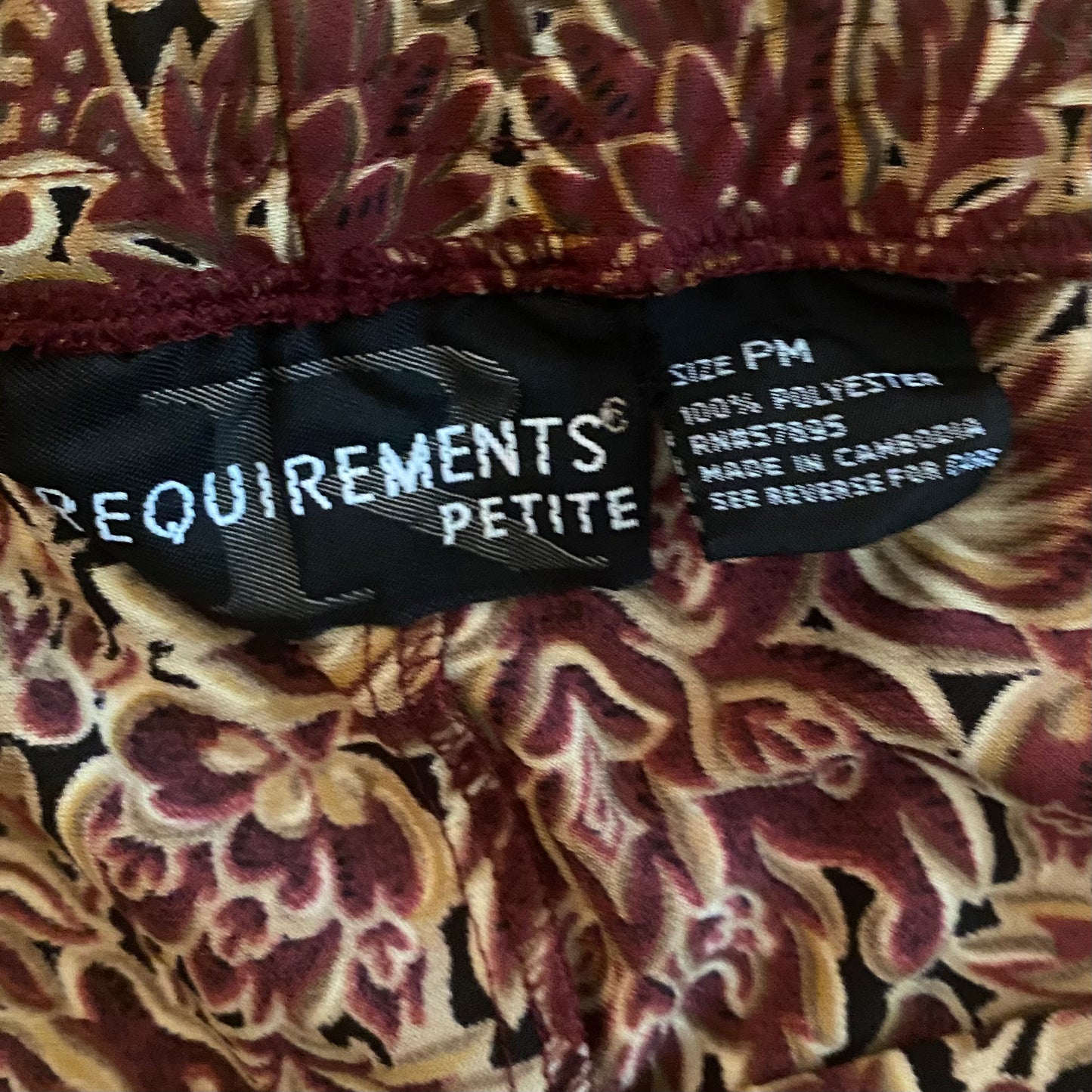 Vintage Burgundy/Brown/Cream Paisley Skirt (PM)