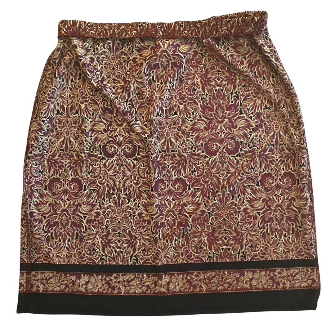 Vintage Burgundy/Brown/Cream Paisley Skirt (PM)