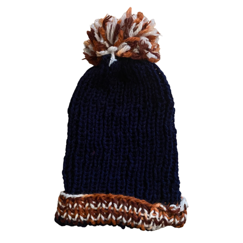 Da Bears Handknit Beanie with Pom-Pom