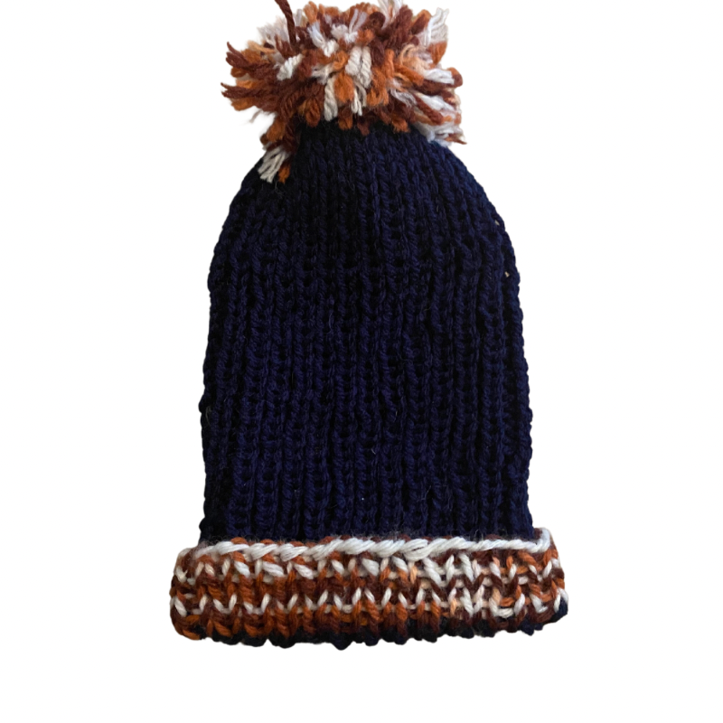 Da Bears Handknit Beanie with Pom-Pom