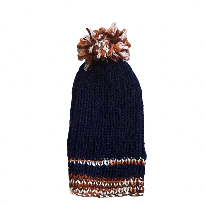 Da Bears Handknit Beanie with Pom-Pom