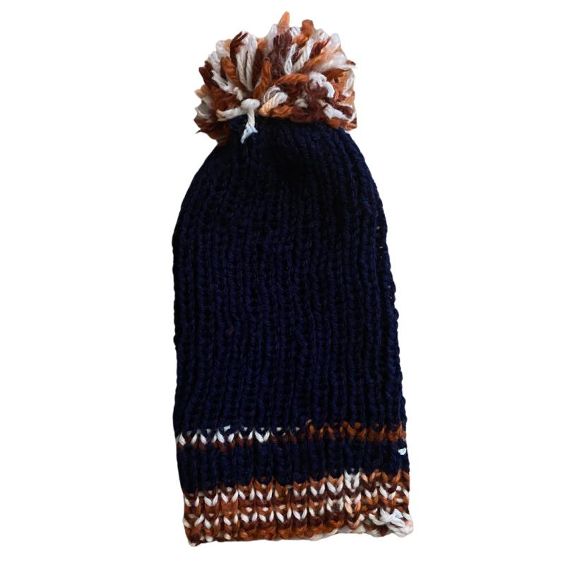 Da Bears Handknit Beanie with Pom-Pom