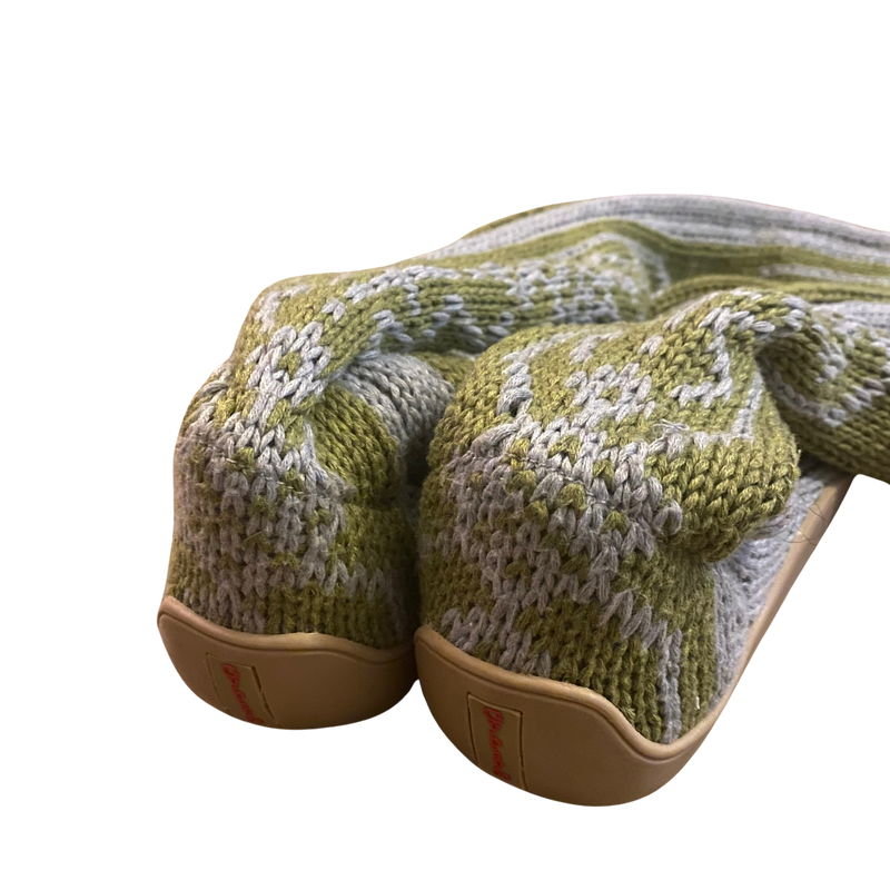 Green/Grey Fair-Isle Knit Thigh High Boots (Women’s 6)