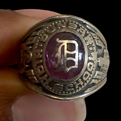 Class of '69 Dunbar High Class Ring, 10K Gold Band (7.5)