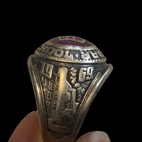 Class of '69 Dunbar High Class Ring, 10K Gold Band (7.5)