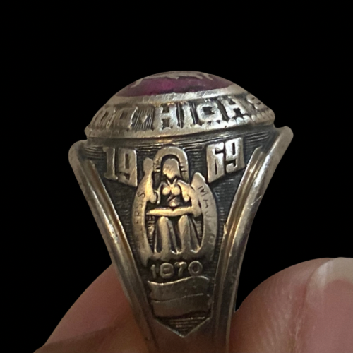 Class of '69 Dunbar High Class Ring, 10K Gold Band (7.5)