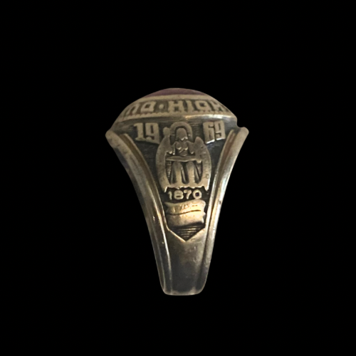 Class of '69 Dunbar High Class Ring, 10K Gold Band (7.5)
