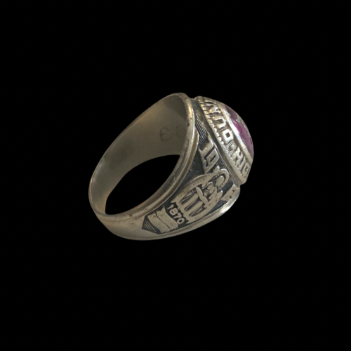 Class of '69 Dunbar High Class Ring, 10K Gold Band (7.5)