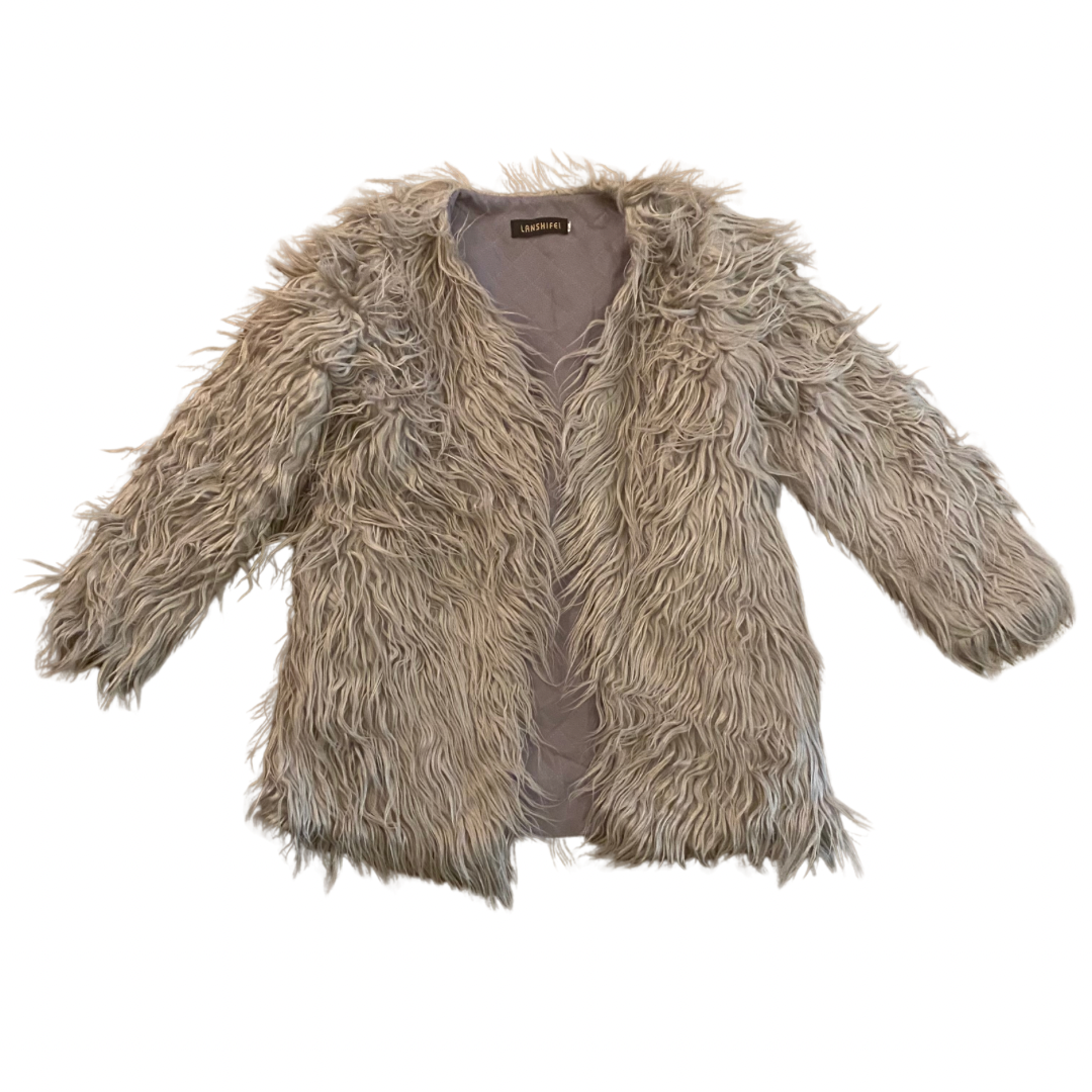 Grey Faux Fur Shag Jacket (Small)