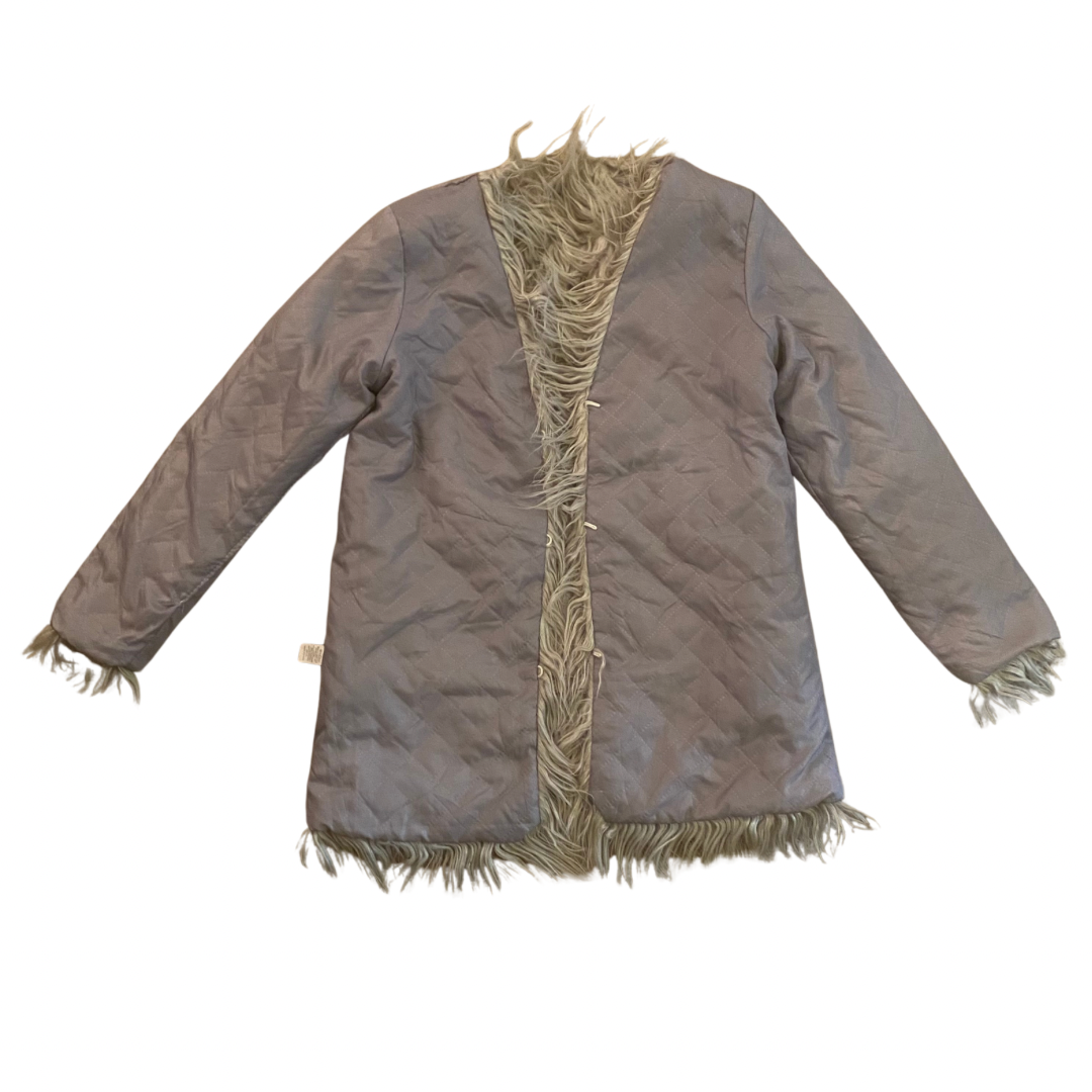 Grey Faux Fur Shag Jacket (Small)