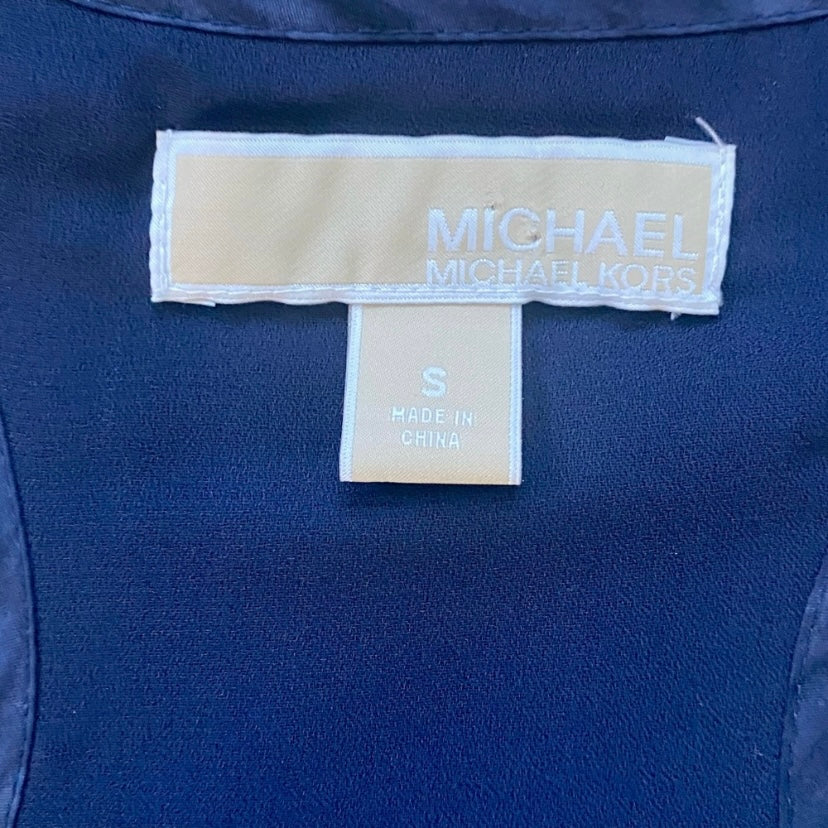 Michael Kors Blue Tie-Dye Sleeveless Racerback Blouson Dress (S/M)