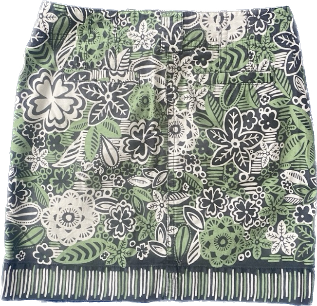 Tropical Floral Green & Midnight Blue Skirt (10)