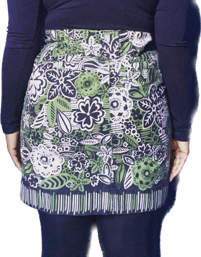 Tropical Floral Green & Midnight Blue Skirt (10)