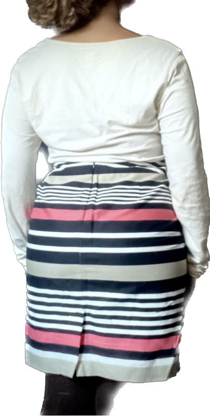 Banana Republic Pink/White/Black/Beige Striped High Waisted Pencil Skirt (10)