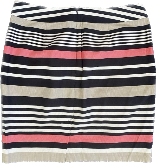 Banana Republic Pink/White/Black/Beige Striped High Waisted Pencil Skirt (10)