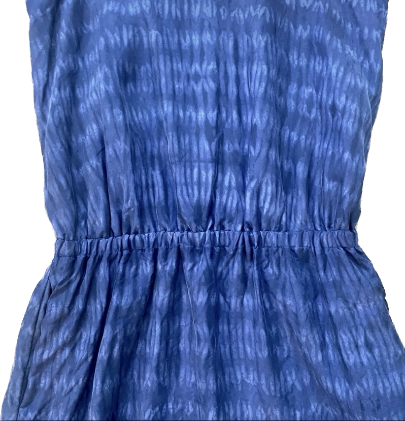 Michael Kors Blue Tie-Dye Sleeveless Racerback Blouson Dress (S/M)