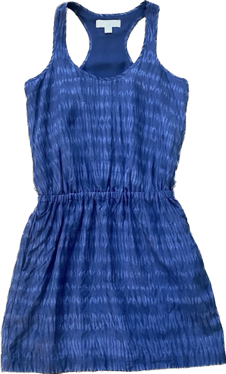 Michael Kors Blue Tie-Dye Sleeveless Racerback Blouson Dress (S/M)