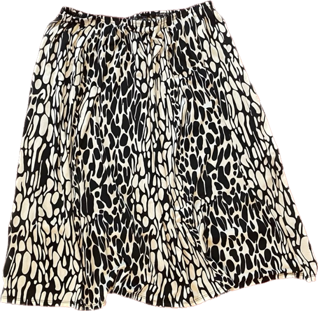 Black & White Spotted Midi Circle Skirt (M)