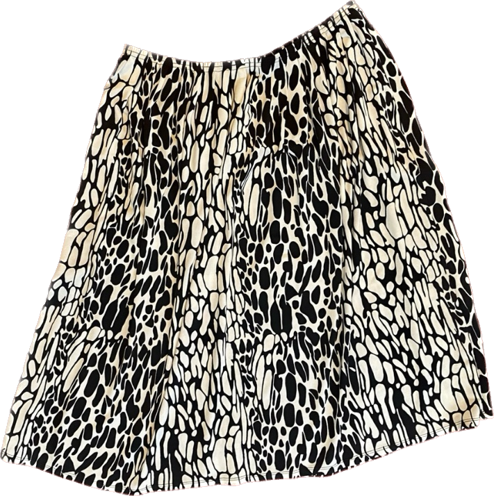 Black & White Spotted Midi Circle Skirt (M)
