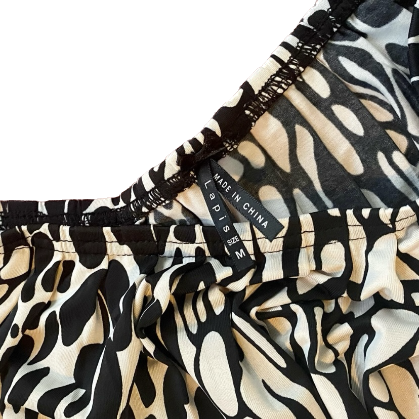 Black & White Spotted Midi Circle Skirt (M)