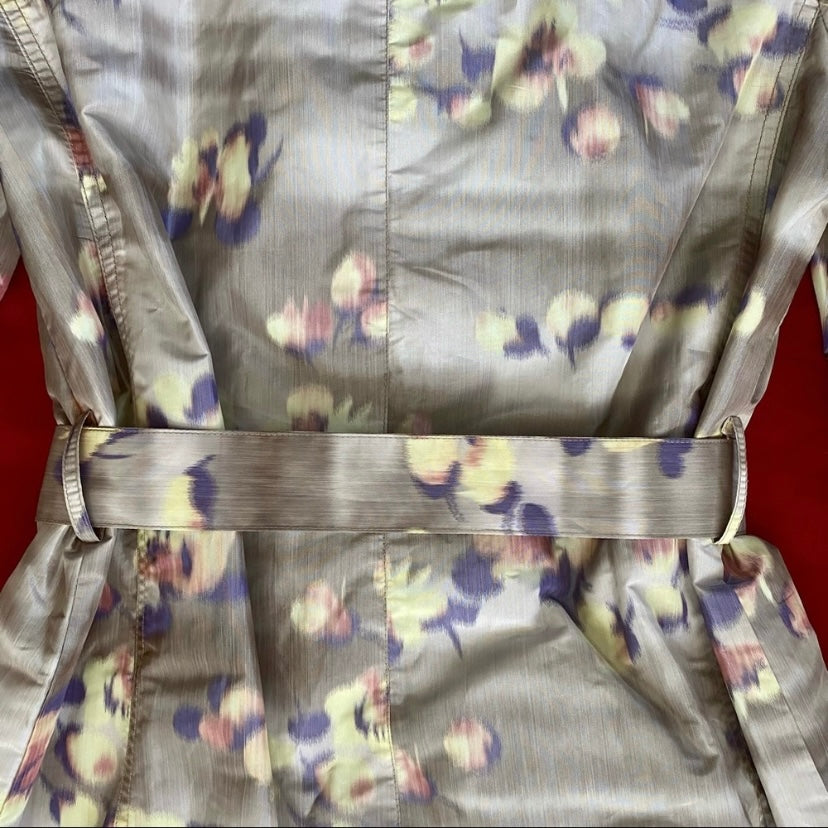 Coldwater Creek Spring Daffodil Blur Beige/Yellow/Purple Trench Jacket (M)