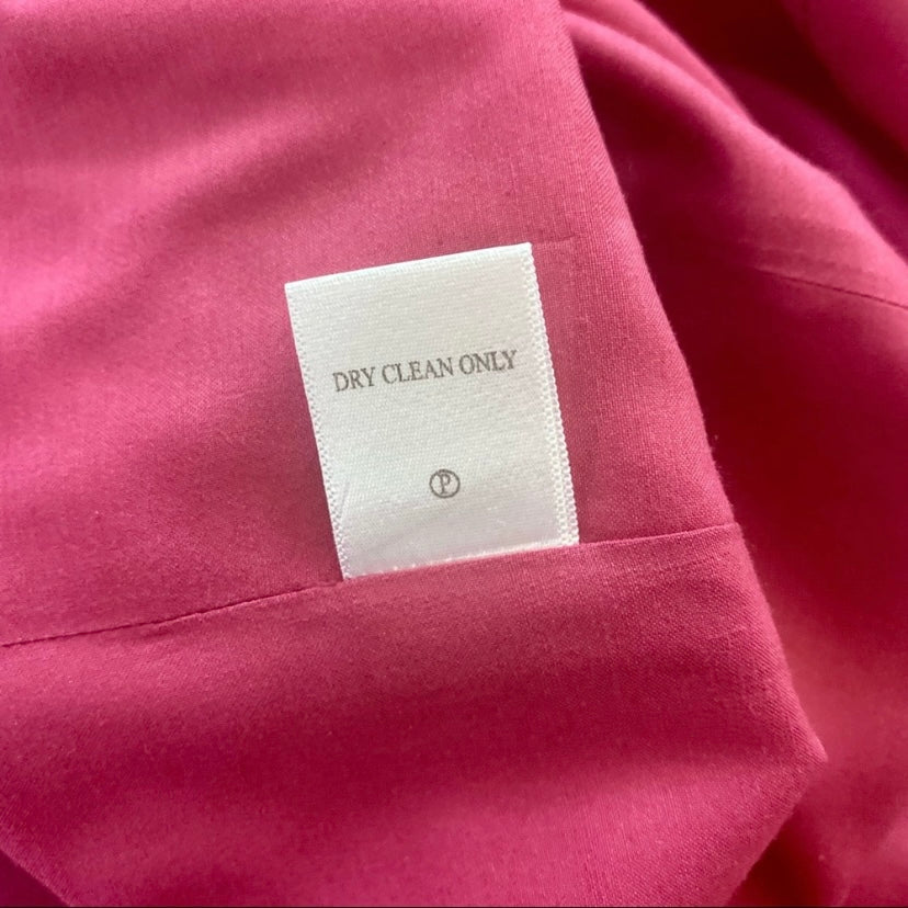 Coldwater Creek Magenta Sleeveless Shift Dress w/ Drawstring Ruffle Detail (PL)