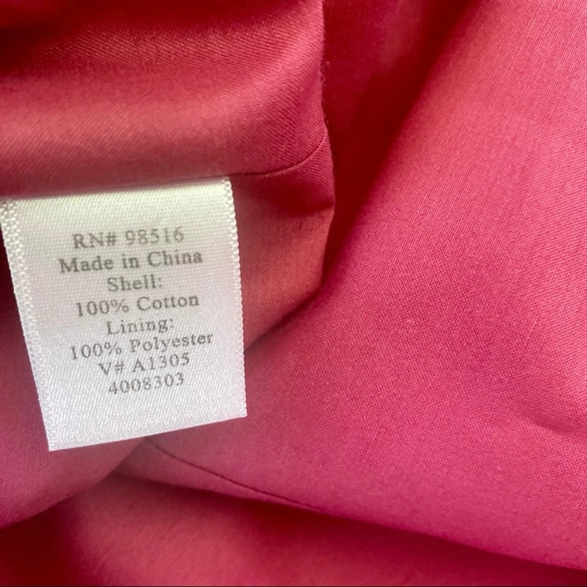 Coldwater Creek Magenta Sleeveless Shift Dress w/ Drawstring Ruffle Detail (PL)
