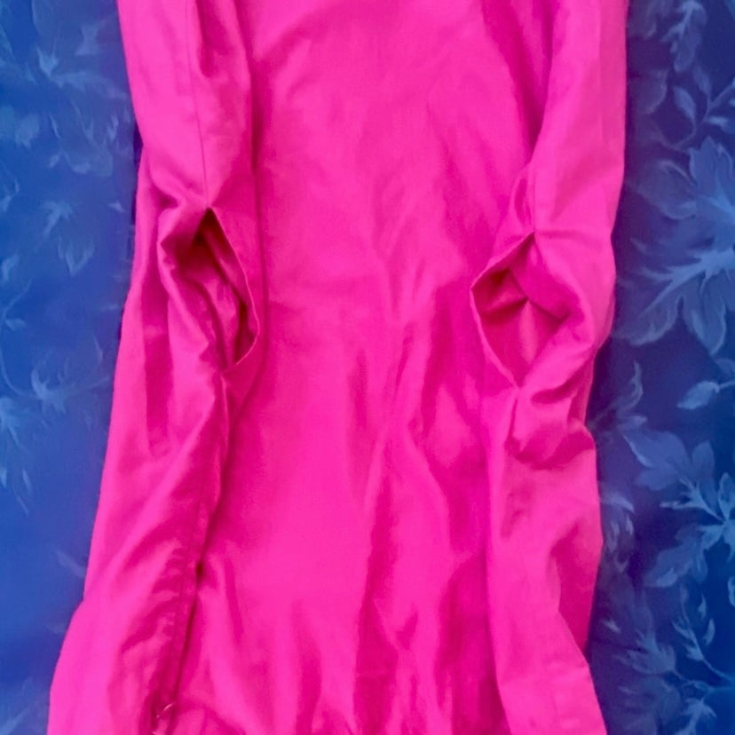 Coldwater Creek Magenta Sleeveless Shift Dress w/ Drawstring Ruffle Detail (PL)