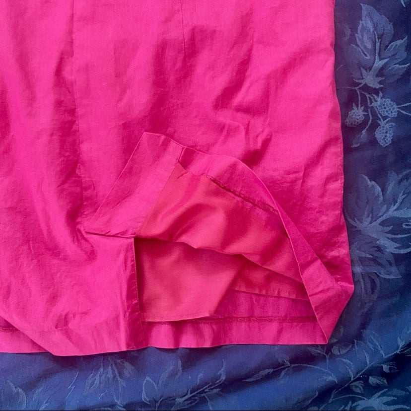 Coldwater Creek Magenta Sleeveless Shift Dress w/ Drawstring Ruffle Detail (PL)