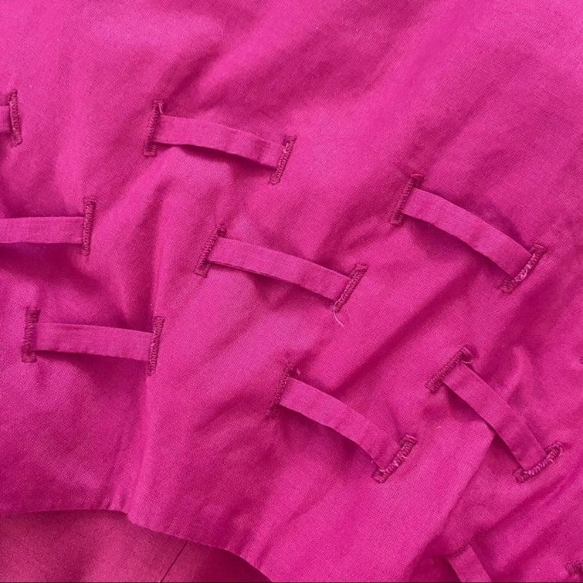Coldwater Creek Magenta Sleeveless Shift Dress w/ Drawstring Ruffle Detail (PL)