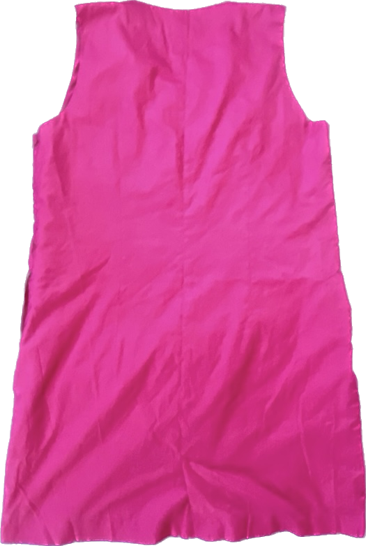 Coldwater Creek Magenta Sleeveless Shift Dress w/ Drawstring Ruffle Detail (PL)