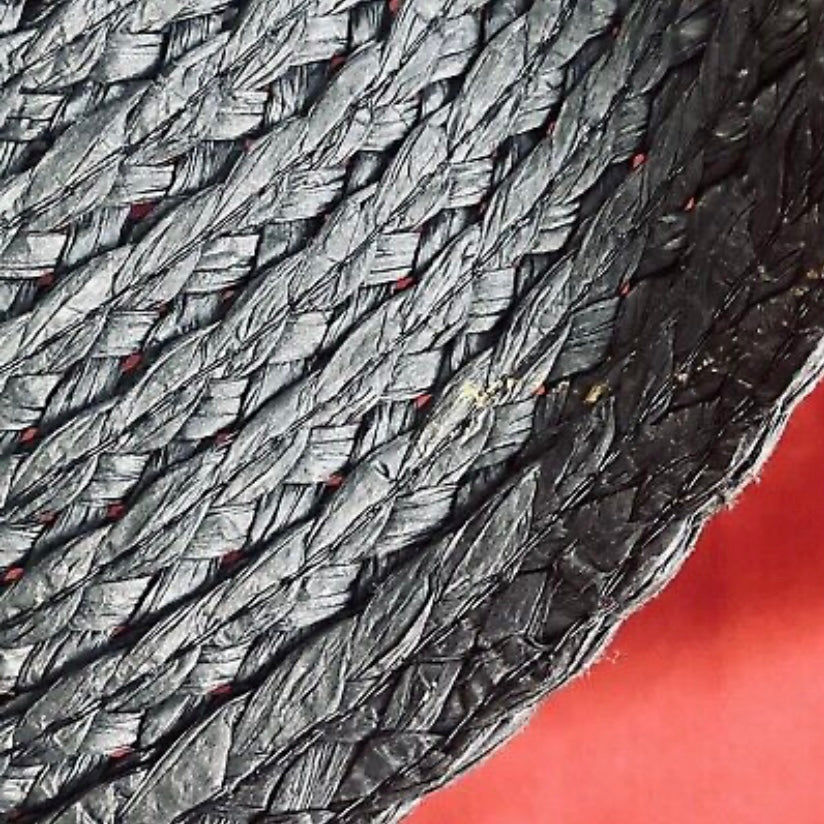 Vintage Marcus Adler Black Paper Sun Hat with Adjustable Band
