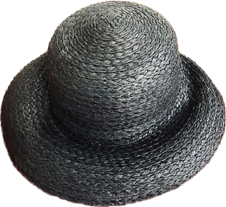 Vintage Marcus Adler Black Paper Sun Hat with Adjustable Band
