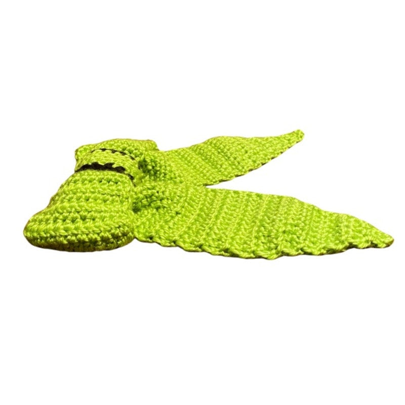 Lime Green/Black Crochet Bow - Handmade Accessory with Removable Clip