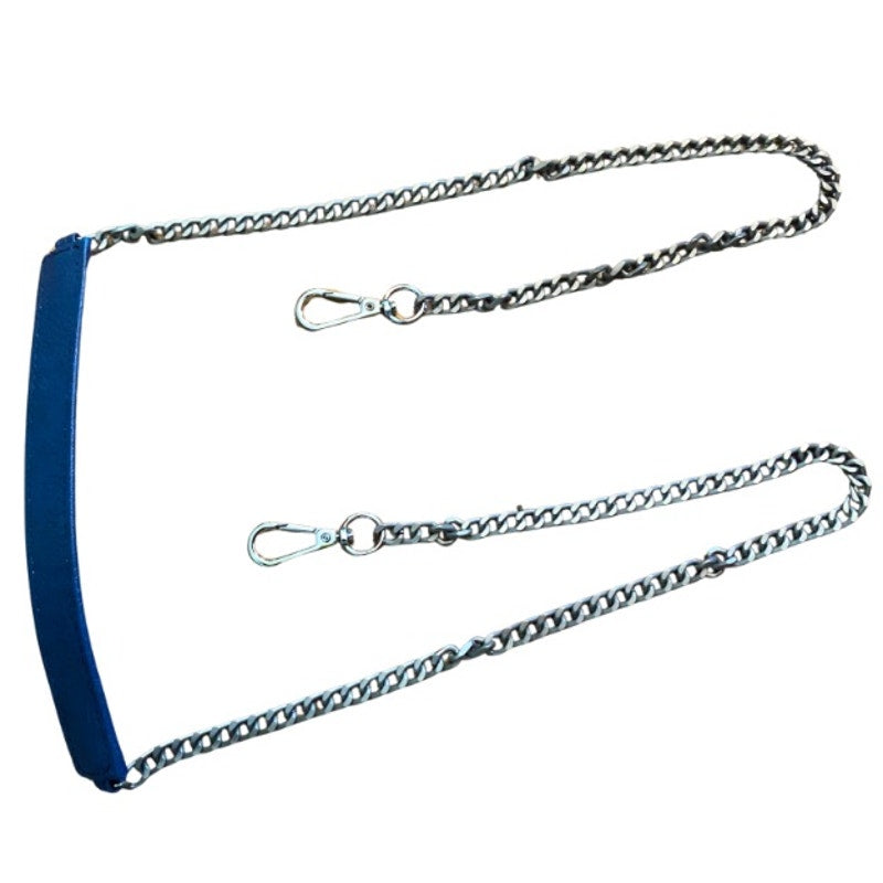 “Noble Heart” Royal Blue Faux Leather Clutch/Crossbody Bag with Metal Chain Strap
