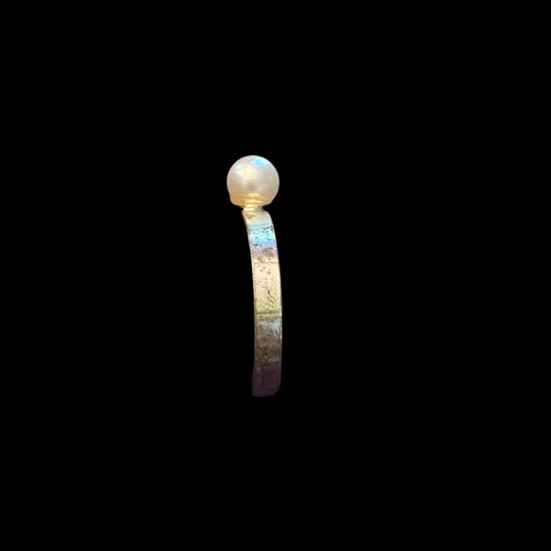 Vintage Dainty Costume Pearl Silver Ring (8)