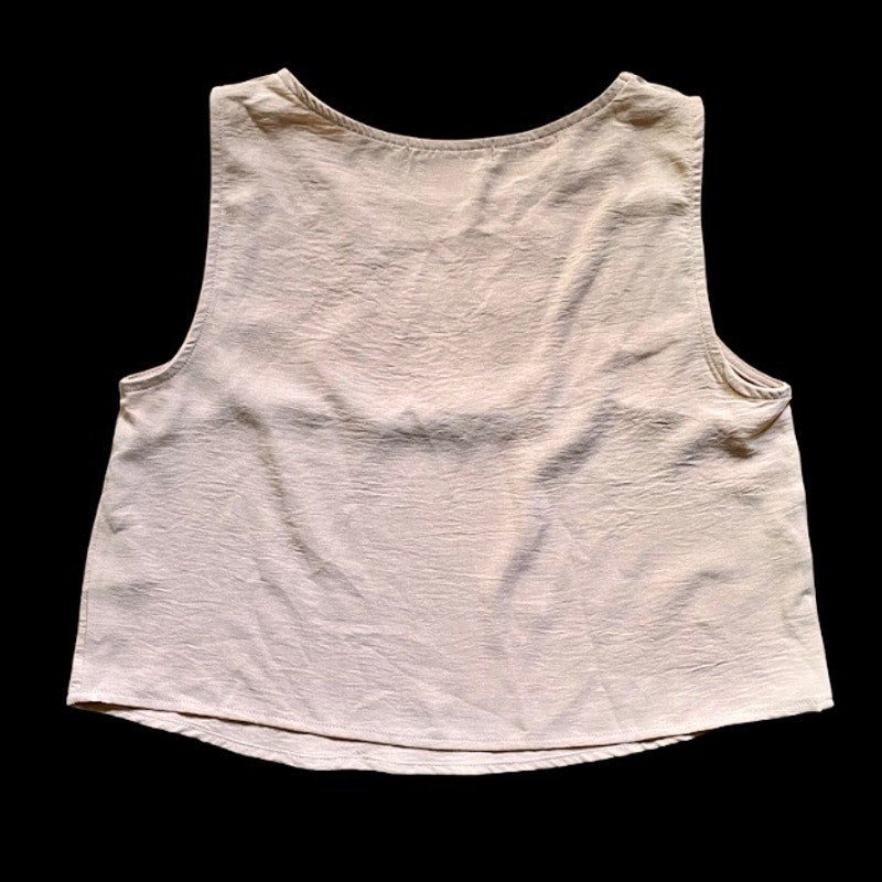Upcycled Vintage 80’s Houseplant Patch Dusky Rose Crop Tank (S)