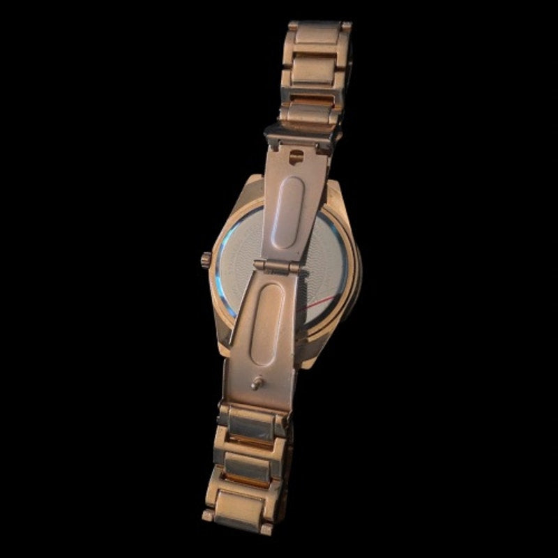 Secondhand Large Rose Gold Toned Diamond Dial Analog Wristwatch