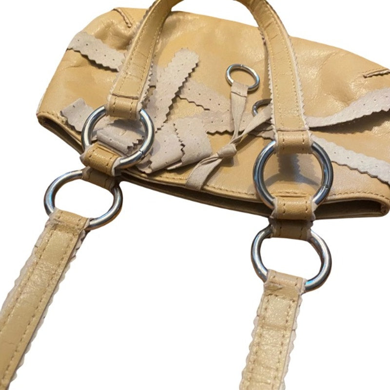 Dainty Y2K Two-Toned Beige/ Light Brown Suede Leather Handbag
