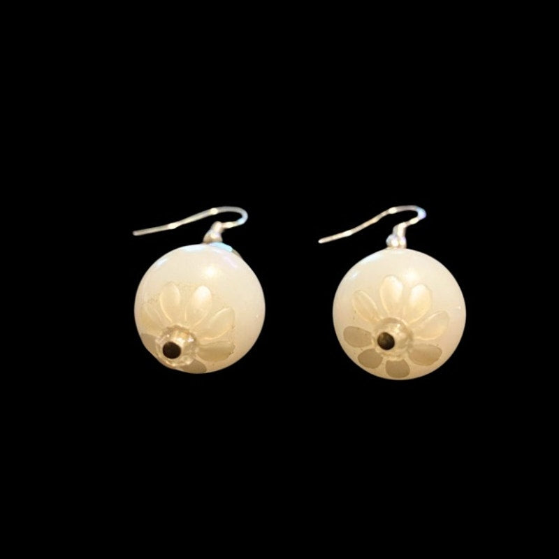 Upcycled Vintage Beaded Mock Crystal and Pearl Drop Earrings