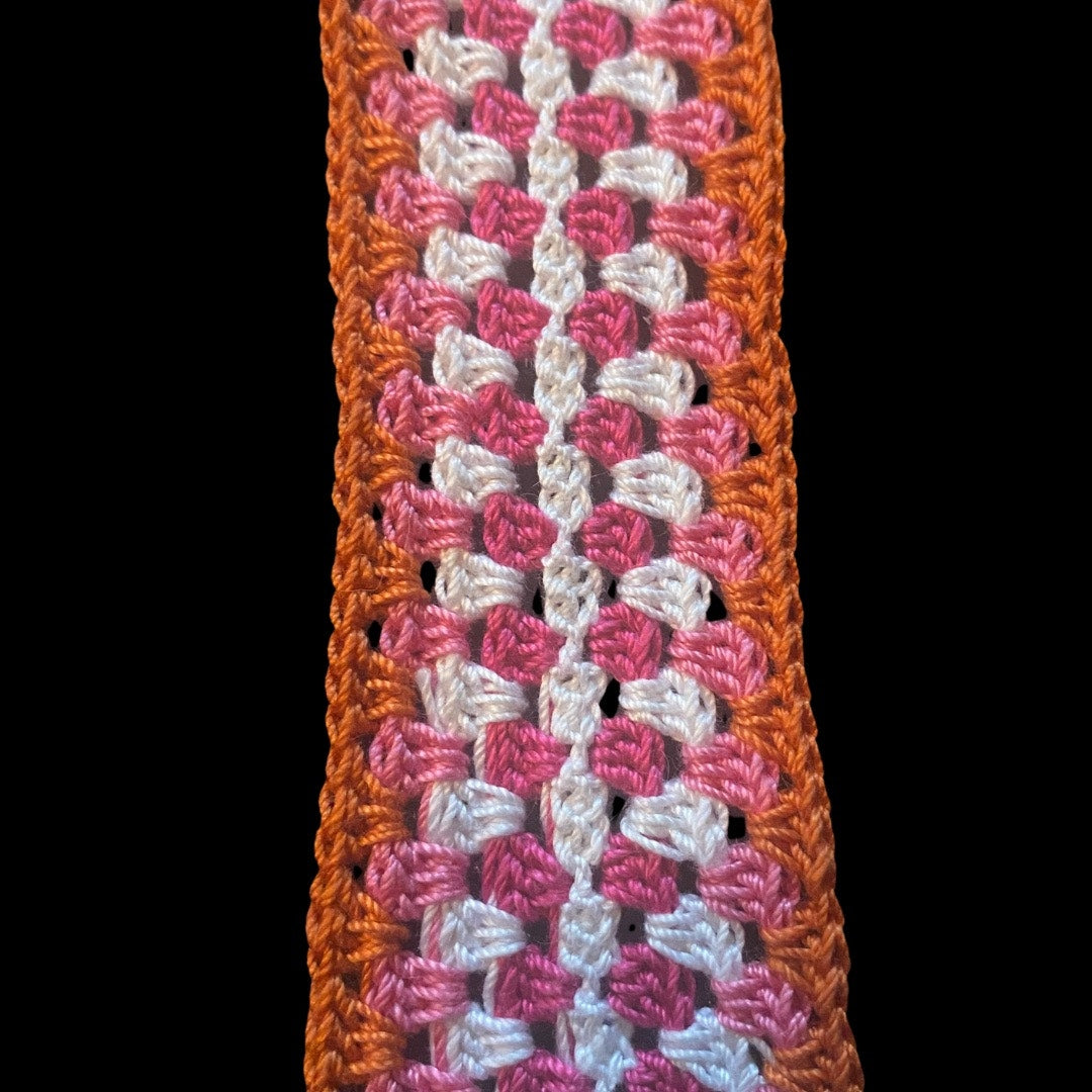 Lesbian Pride Micro-Crocheted Cotton Bookmark